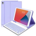 tititinita for iPad Case with Keyboard 10.2 inch, Keyboard Case for iPad 10.2 9th Generation(2021), Detachable Wireless Keyboard (UK Layout) for ipad 9th Generation/8th Gen/7th, Purple