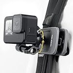 TELESIN Backpack Shoulder Strap Clip Mount for GoPro Hero 11, 10, 9, 8, 7, 6, Insta360 X3, DJI OSMO Action 3, with 360° Rotational, Quick Release Clamp Body Cam Holder, Action Camera Accessories