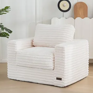 MAXYOYO Giant Bean Bag Chair for Adults, Upholstered Floor Sofa with Pillows and Armrests, Large Bean Bag Sofa Plush Chair Bean Bag Couch for Bedroom Living Room, White