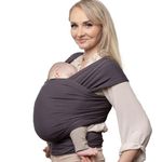 Boba Wrap Baby Carrier - Original Stretchy Infant Sling, Perfect for Newborn Babies and Children up to 35 lbs (Serenity Charcoal)