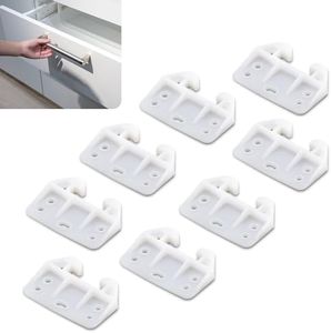 8 Pcs Replacement Center Drawer Tracks for Furniture - Plastic Kitchen Drawer Slides Guides 2.35 x 1.62, Good for Dresser, Drawers, and Wardrobe with Center Mount, Durable and Easy to Install
