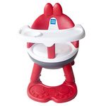 Mee Mee 2 in 1 Infant & Toddler Foldable Safe & Comfortable Booster Seat and Baby Chair with Removable Feeding Tray (Red)