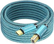 GOSYSONG USB C Printer Cable 15ft, USB Printer Cord Type C to B High Speed Compatible with Pinter, Scanner, Fax, Piano,Midi Keyboard,Audio Recording(Blue)