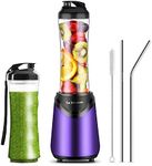 La Reveuse Smoothie Blender Personal Size 300 Watts with 2 Pieces 18 oz BPA-free Travel Sports Bottles,Purple