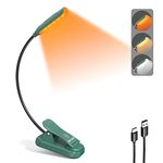 Glocusent Willow Book Light for Reading in Bed, 10LED Bright Reading Light, 3 Colors & 3 Brightness, Rechargeable Book Light Lasts for 80hr, Lightweight Clip on Book Light, Perfect for Book Lovers