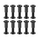 sourcing map Screw Post Fit for 5/16"(8mm) Hole Dia, Male M6x20mm Binding Bolts Leather Fastener Carbon Steel Black 10 Sets