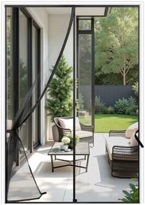 Sunolga 50 x 84 Inch Magnetic Screen Door, Fits Doors Size 48 x 83 Inch, Reinforced Fiberglass Screen Door Mesh with Full Frame Hook & Loop, Door Screen Magnetic Closure for Hands-Free