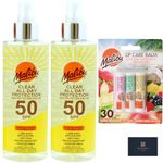 2 x Malibu Sun SPF 50 Clear All Day Sun Spray Sunscreen 200ml and SPF Lip Balm Sunscreen, Watermelon, Mint and Vanilla, 3 x 5g with Mystical Dreams Thank You Card.