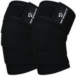 AQF Knee Wraps Weight Lifting Bandage IPL and USPA Approved Gym Knee Support- Heavy Duty Elasticated Support Straps Guard Powerlifting, Squatting