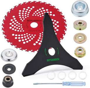 BOYUANSCH Weed Eater Blades Kit 10" 3T Carbon Steel & 9" 36T Carbide Tipped Brush Cutter Blades with Universal Adapter. Compatible with Husqvarna, Stihl, Makita, Echo gas-powered trimmers/weed wackers
