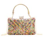 Rhinestone Evening Clutch Purse for Women with Crystal Clasp,Sparkling Evening Bag Handbags Wedding Party Formal Purse (Colorful with Clasp)