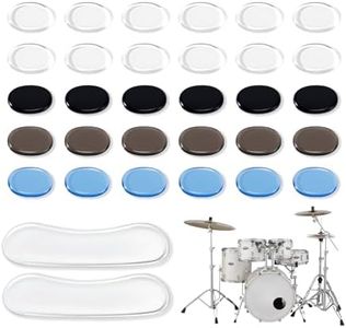 VixxNoxx 32 Pieces Drum Dampener Gel Pads, Transparent Silicone Drum Silencers for Tone Control, Soft Drum Dampeners for Drums and Cymbals (Colorful)