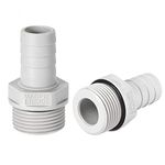 sourcing map PVC Barb Hose Fitting Connector Adapter 16mm Barbed x 3/4" G Male Pipe 2pcs