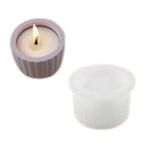 FirstTry Candle Cup Cement Mold I Mini Size Concrete Striped Silicone Epoxy Casting Candlestick Mould I DIY Handmade Necklace Art Crafts Jewelry Storage Box Ring Trinket Container Home Decorations