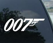 007 James Bond Sticker Vinyl Decal Gun Wall Car Window Truck Bumper Auto Laptop, Die cut vinyl decal for windows, cars, trucks, tool boxes, laptops, MacBook - virtually any hard, smooth surface