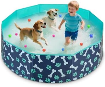 HaoVrisn Foldable Dog Pool,Hard Plastic Dog Pools for Large Dogs, Non-Slip & Chew-Resistant Portable Bathtub for Pets, Collapsible Pool for Outdoor Backyard (48" x 12")