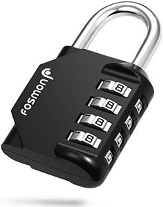 Fosmon Combination Lock (2 Pack) 4 Digit Padlock with Metal Alloy Body for School, Gym Locker, Gate, Bike Lock, Hasp and Storage - Black