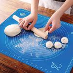 Silicone Baking Mat Roti matChapati Atta Kneading Mat Non-Stick Fondant Rolling Mat Stretchable for Kitchen Cooking Dough Atta Kneading Big Size Multicolor -Mat 50 * 40 cm)