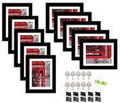 Art Street Wall Photo Frames for Living Room Set of 10, Black 8x10 Inches of Photo Size Mounted to 6 x 8 inches.