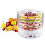 Electric Food Dehydrator Machine with 5 Stackable Tray (White) | Food Dryer processor | Brand - QualTag