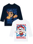 Paw Patrol Boys Tshirts 2 Pack | Marshall and Chase Boys T Shirt | Pack of 2 Boys T-Shirts | 2 Pack Boys' Long Sleeve Tops | 3-4 Years Multicoloured