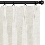 INOVADAY 100% Blackout Curtains for Bedroom, Pinch Pleated Linen Blackout Curtains 96 Inch Length 2 Panels Set, Thermal Room Darkening Linen Curtain Drapes for Bedroom Living Room, W40 x L96, Ivory