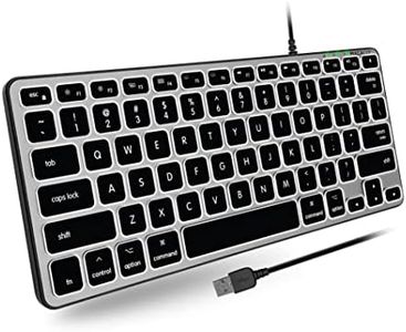 Macally Backlit Wired Keyboard for Mac | Compatible Apple Keyboard (Small and Compact) Comfortable All Day Typing USB Keyboard for MacBook Pro/Air, iMac, Mac Mini/Pro (Space Grey)