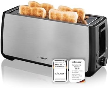 Cloer 3579 King-Size Toaster für 4 XXL Scheiben, Check-Funktion, Edelstahlgehäuse, 1500 Watt, schwarz Kunststoff