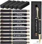 10 Sets Inspirational Thank You Gifts Employee Appreciation Gifts Ballpoint Pens with Gift Boxes Motivational Quote Pen Bulk Gifts for Teacher Staff Coworkers Student School Graduation Gifts(Black)