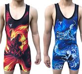 Ryū Reversible Red and Blue Wrestling Singlet - Freestyle Greco Roman Folkstyle - Red and Blue Mens & Youths (Adult XL: 185lbs-200lbs)
