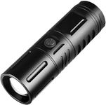 Deoxys LED Flashlight Rechargeable 200000 High Lumens Waterproof Hiking Torch Light Outdoor Flashlight Strong Light Searchlight Portable Flashlights Focusing