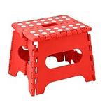 ARASO-UK Small Folding Step Stool Small Kitchen Step Tool for Kids Adults Lightweight Space Saving Easy Folding Stool Portable Foot Stool (Red)