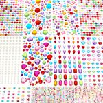 JOISHOP 3034pcs Gem Stickers, Rhinestone Self Adhesive Gems, Stick on Gems Jewel Stickers Sticky Gems for DIY Crafts Gluing