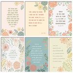 Better Office Products 50 Pack Inspirational Christian Greeting Cards with Envelopes, 6 Bible Verses, 6 Designs, 4x6 Inch, Scripture Notecards for All Occasions,(Floral Harvest)