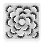 Newcally Lashes False Eyelashes Wispy Natural Volume Faux Mink Fake Eyelashes Cat Eye Lashes 14 Pairs Pack