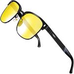 ATTCL Night Driving Glasses HD Yellow Lens Anti Glare Rectangular Rimless Night Vision Glasses Reduces Headlights Driving Glasses 8188 Yeshi