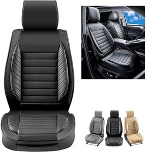 VEVOR Seat Covers, Universal Car Seat Covers Full Set Seats, Front and Rear Seat, 9pcs Faux Leather Seat Cover, Semi-Enclosed Design, Detachable Headrest and Airbag Compatible, for Most Car SUV Truck