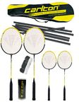 Carlton Nanoblade Tour Family Badminton Set, inc 2 Adult, 2 Junior Rackets, Net, Posts, Carry Bag & 3 Shuttles