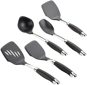 Anolon SureGrip Gadgets Nonstick Utensil Kitchen Cooking Tools Set, 5 Piece, Graphite