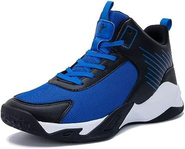 BEOAPT Men's Basketball Shoe High-Top Athletic Running Sneakers Outdoor Trainers Non-Slip Lightweight Cushioning Workout Sport Shoes US 7-13, Blackblue, 11