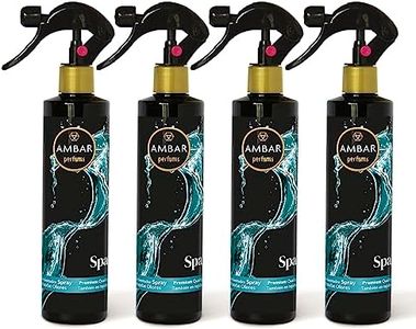 Ambar Perfums - Ambientador Spray Absorbe Olores Spa Especial Tejidos, ¡No mancha! Pack de 4 uds de 280 ml.