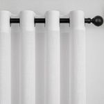 MYSKY HOME White Curtains for Living Room 84 Inches Long Semi Sheer Curtains Bedroom Window Drapes Light Filtering Privacy Grommet Farmhouse Boho Modern Country, Pure White, 52" x 84", 2 Panels