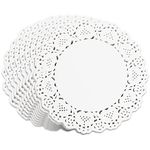 Vin beauty 150 Pieces Paper Doilies 8.5 inch White Lace Paper Doilies Disposable Round Paper Doilies for Buffet Cake Fried Food Party Wedding Tableware Decoration