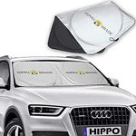 Car Sun Shade,Front Car Windshield Sunshade Keeps Vehicle Cool-UV Ray Protector Sunshade, Easy to Use, Flexible Size for SUV, Truck, Fit Car Sun Screen Large or Small, Silver(35"X63.3", 160 X 90 cm)