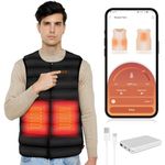 Comfytemp Heated Gilet for Men (XL), USB Heated Vest with 5000mAh Power Bank, Dual Controls, 3 Heating Levels & Modes, Smart Heated Body Warmer for Outdoors, Hiking, Skiing, Fishing, Cycling, Camping