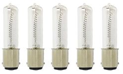 Anyray A1792Y (5)-Pack 75 Watt JD Type BA15D 75W DC Bayonet Base T4 Halogen Light Bulb, CLEAR 75Watts