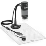 Plugable USB Digital Microscope with Flexible Arm Observation Stand Compatible with Windows, Mac, Linux (2MP, 250x Magnification)