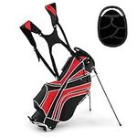 GYMAX Golf Stand Bag, 6 Way Divider