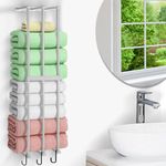 XIAPIA Towel Rack for Bathroom, Towel Rail for Bathroom Wall, Towel Rack Wall Mounted for Rolled Towel Storage for Bathroom, Wall Mounted Towel Holder for Bathroom Organizer, 75x20x15cm,Sliver