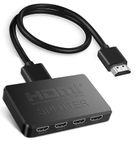 avedio links HDMI Splitter 1 in 4 Out with HDMI2.0 Cable, 4K HDMI Splitter Duplicate/Mirror Screen Only (Not Extend), 1x4 HDMI Distributor Adapters (Copy 1 Source to 4 Displays at The Same Time)